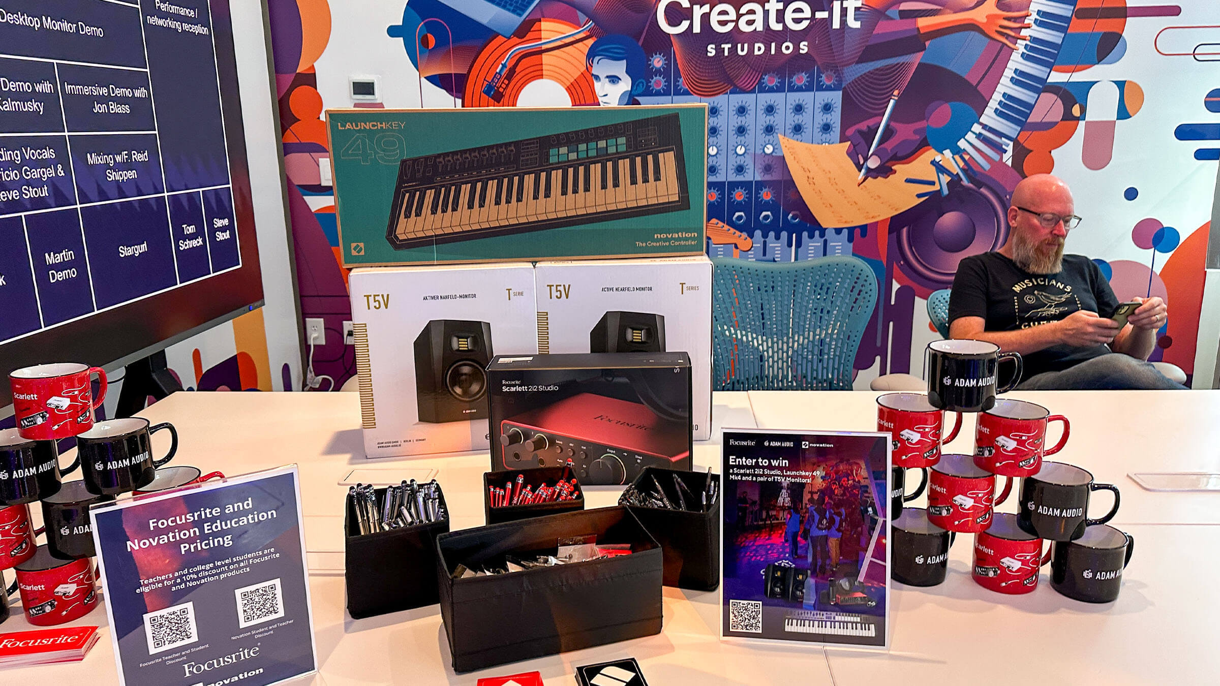 A selection of the gear given away in a drawing of all attendees of the Create-it Takeover. 