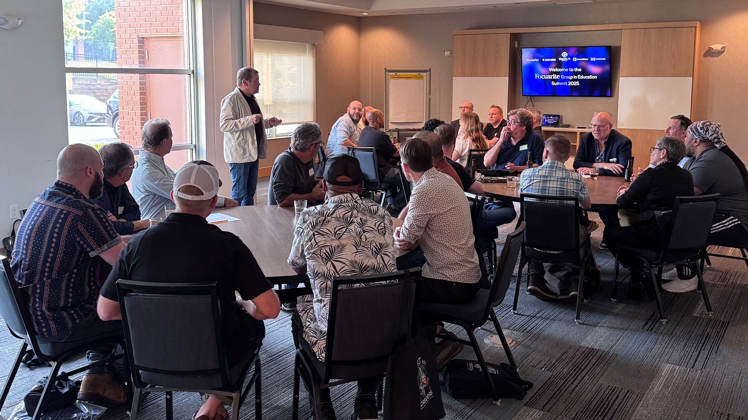 Dr. Lee Whitmore, Vice President for Education, Focusrite Group Americas, addresses attendees of the Focusrite Group’s inaugural Educational Summit, held August 14-15 at the cutting-edge Create-it Studios in Franklin, TN.