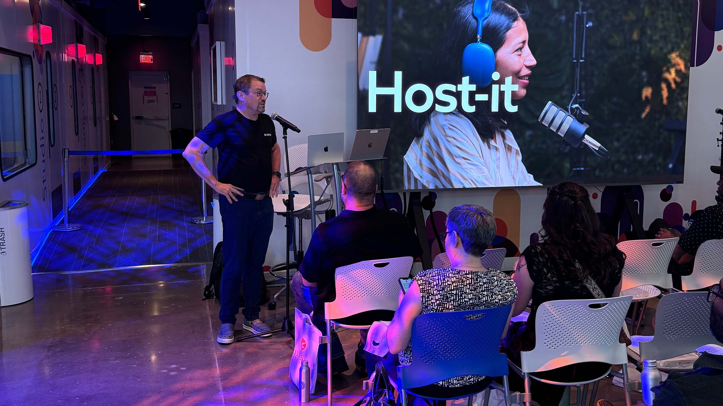 Dr. Lee Whitmore, Vice President for Education, Focusrite Group Americas, addresses attendees in a lecture setting at the Focusrite Group’s inaugural Educational Summit.