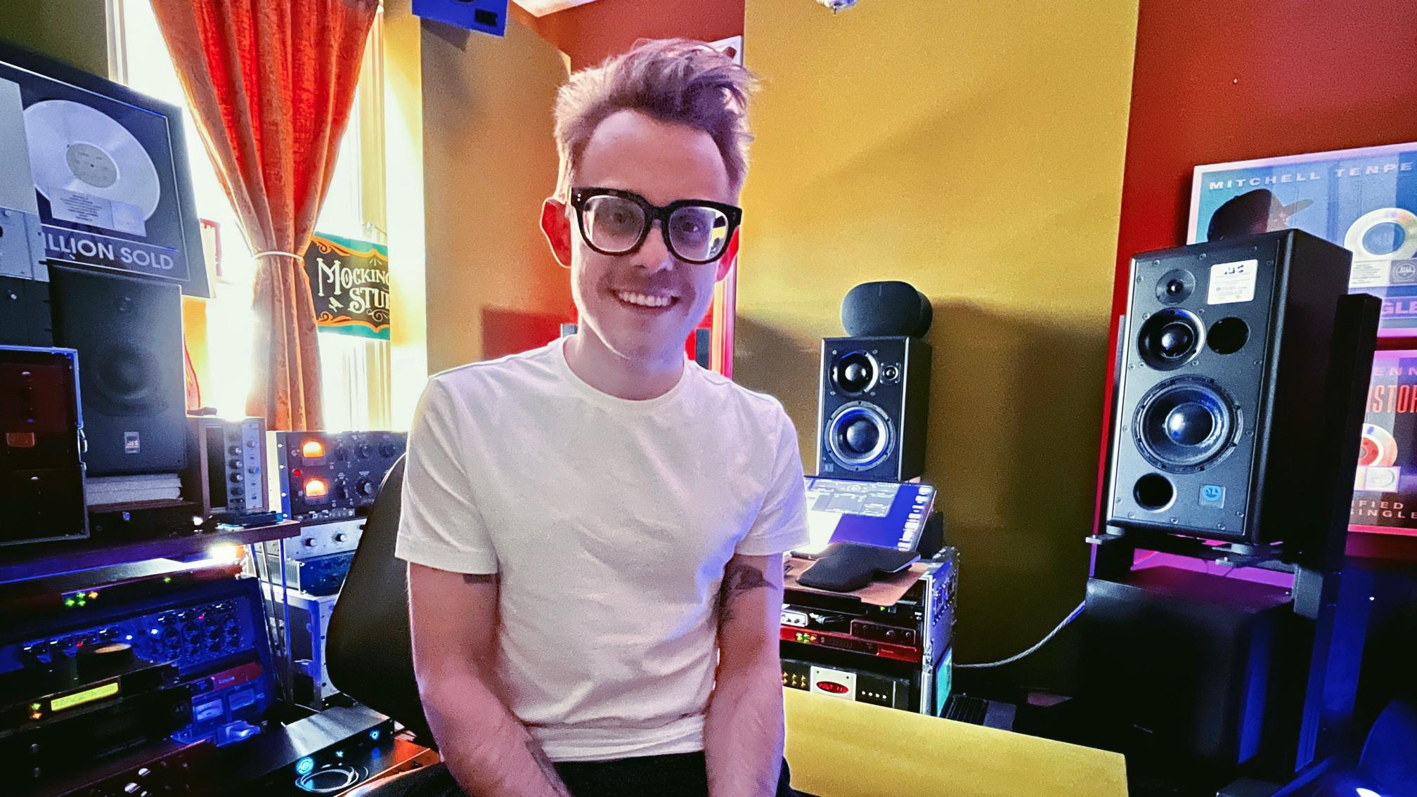 Mix engineer and educator Joseph Chudyk, in his RedNet-equipped private studio in Rochester, NY