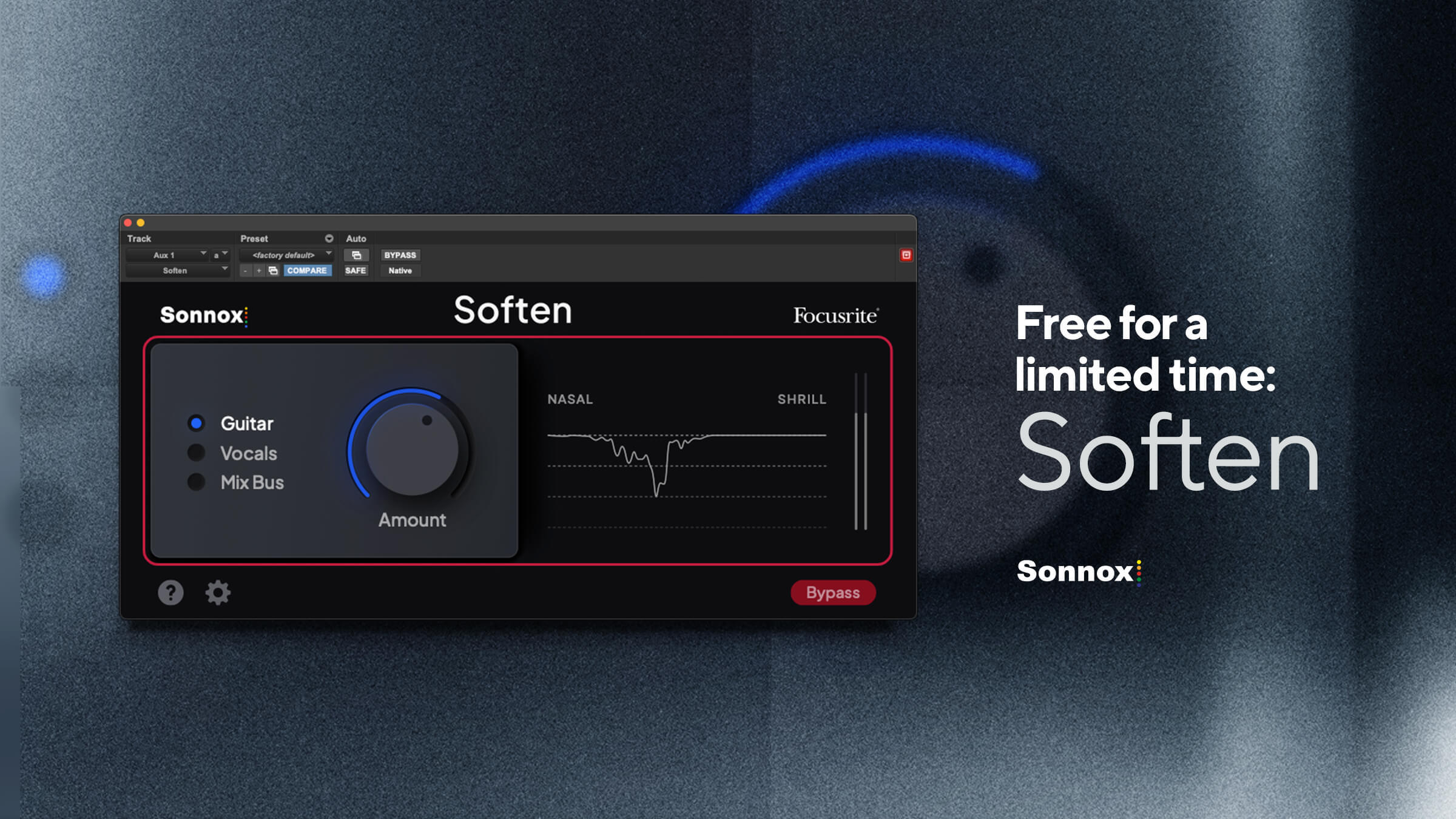 A plugin for softening harshness in vocals and guitars