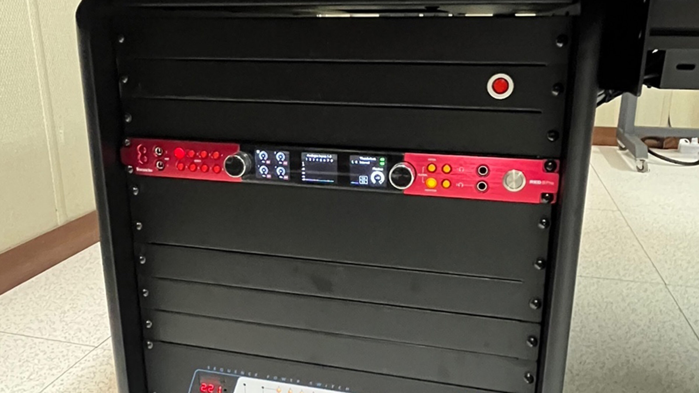 Red 8Pre in a rack