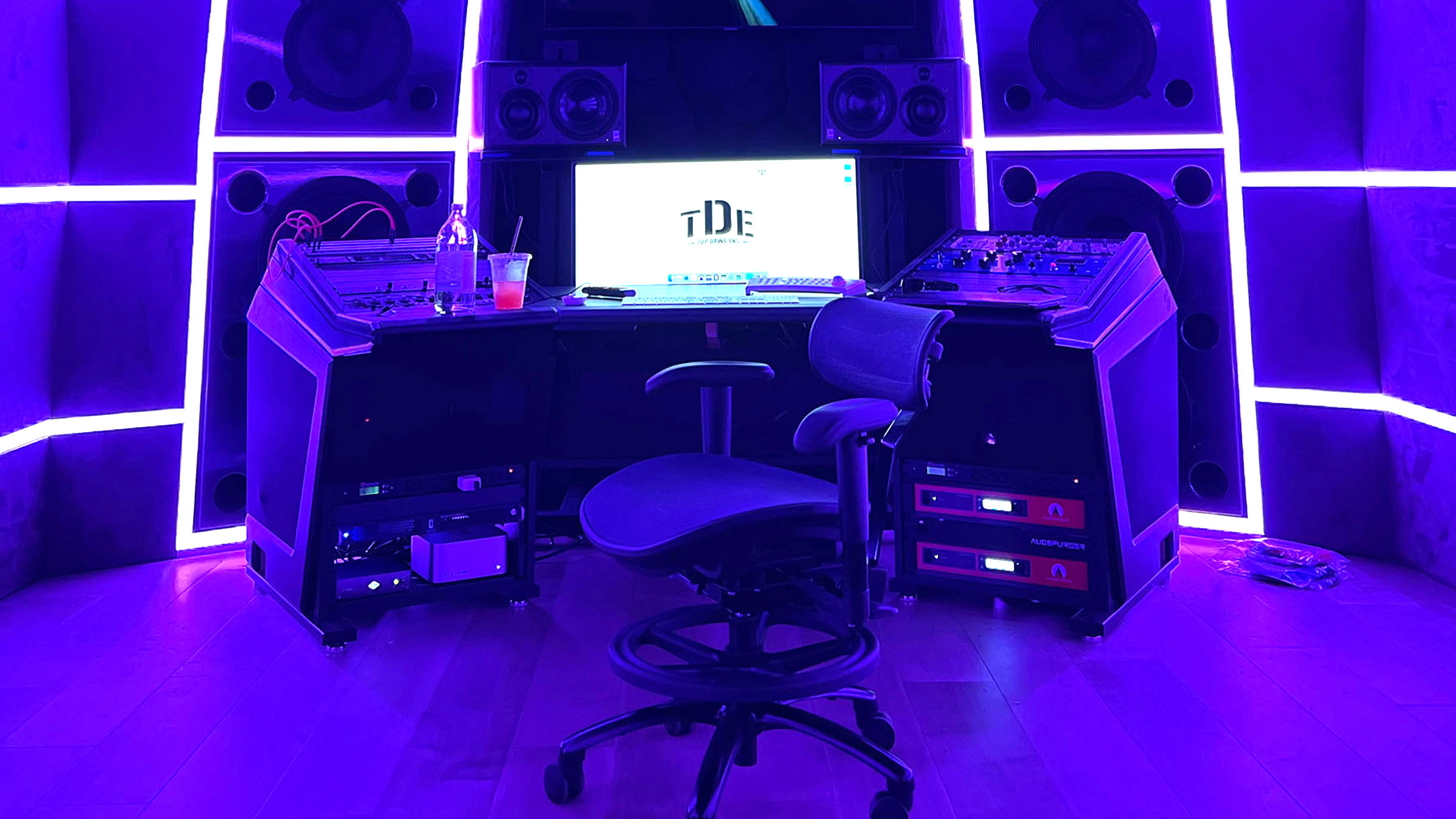 Top Dawg Entertainment (TDE) studio Mix room at TDE’s Studio City facility